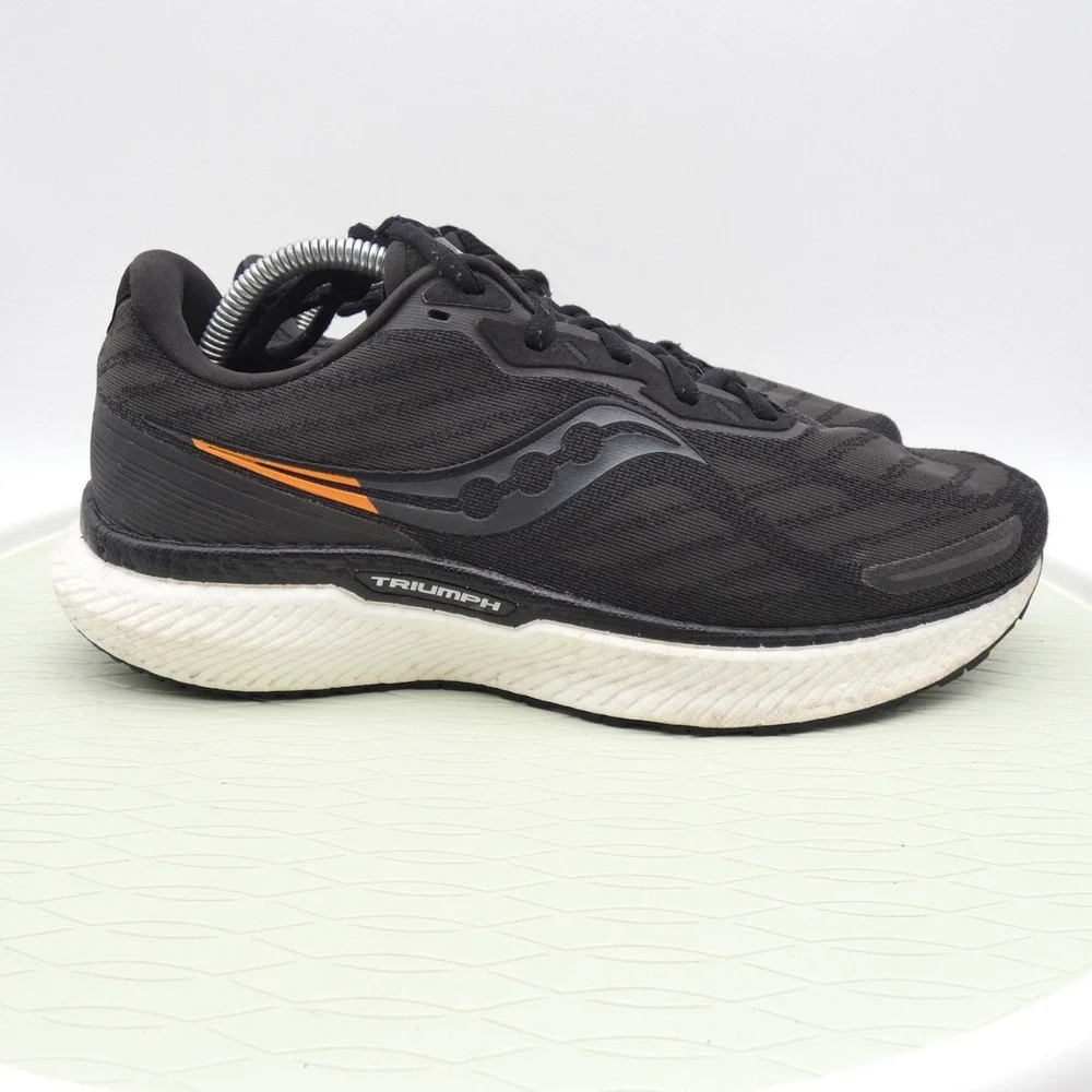 Saucony Triumph 19 S20678-12 Mens US 10 Running Shoes Black Gum Mesh Sneakers